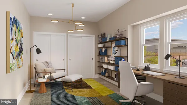 a living room with furniture a flat screen tv and a window