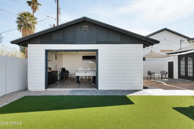 a view of a house with patio