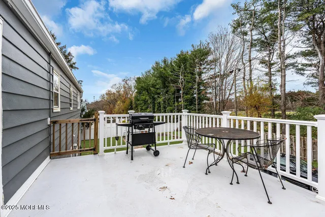 a view of a chair and tables