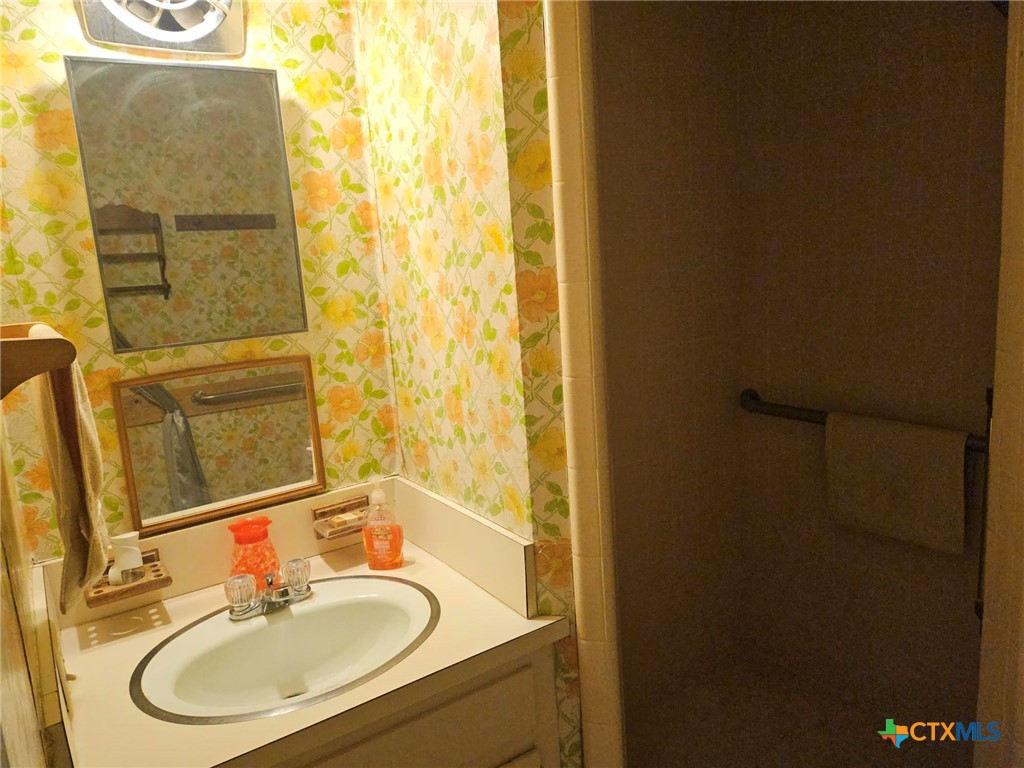 601 North Rhomberg Street Burnet, TX 78611 - Photo 23 of 42 a bathroom with a sink and a mirror