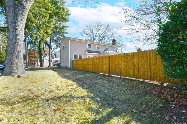 a view of backyard with large tree