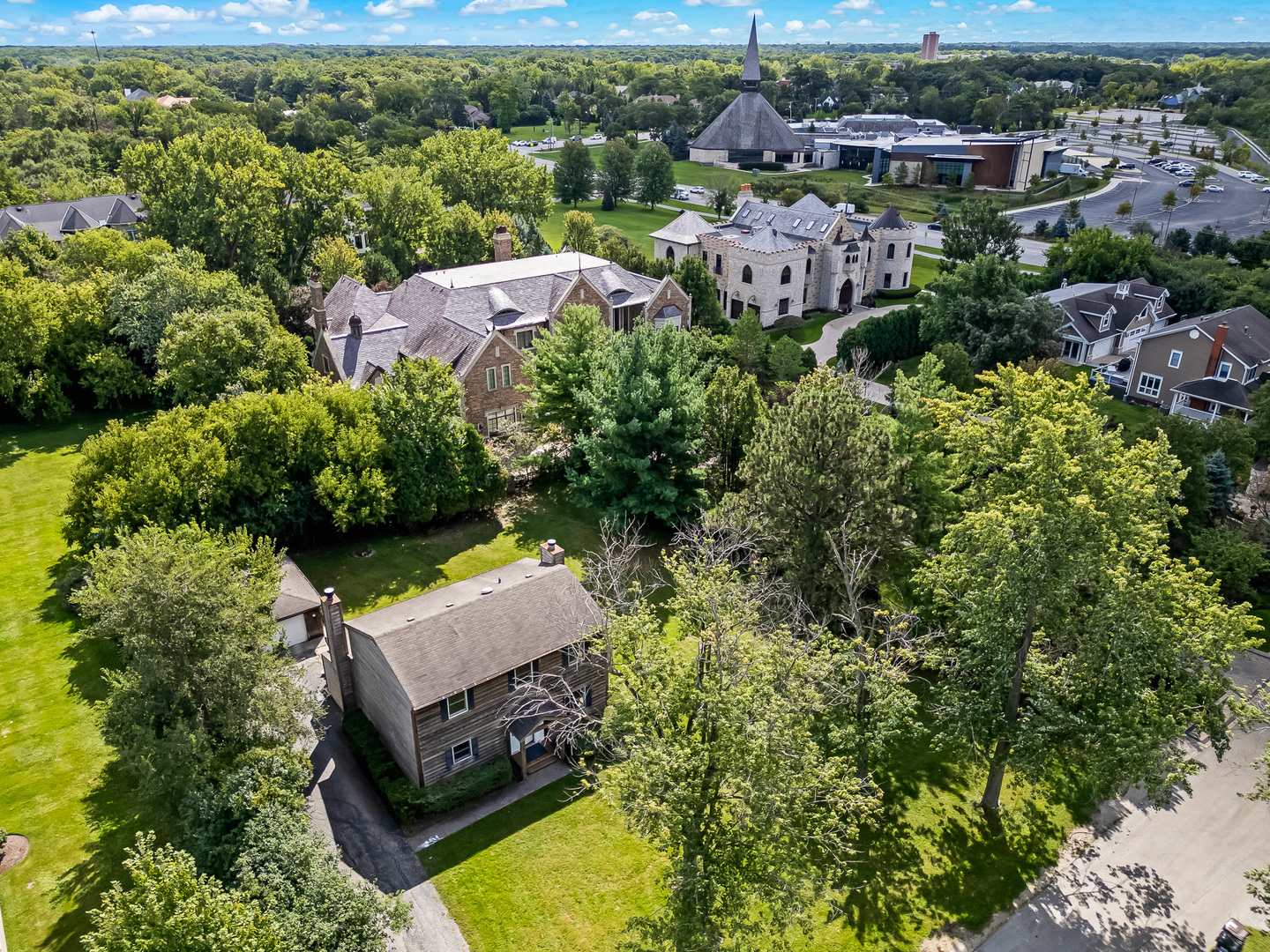 3007 Lincoln Road Oak Brook, IL 60523 - Photo 23 of 25 an aerial view of a house with a yard