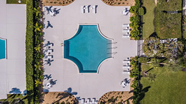 a view of swimming pool from a city