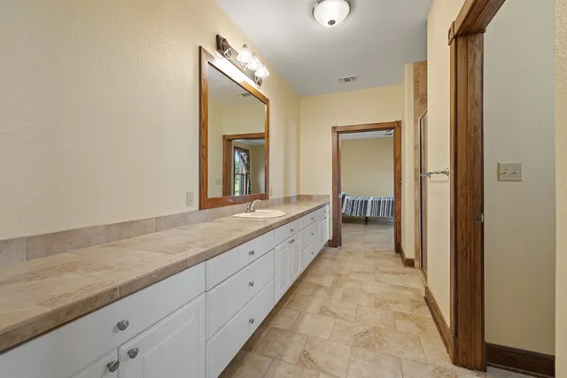 a bathroom with a shower