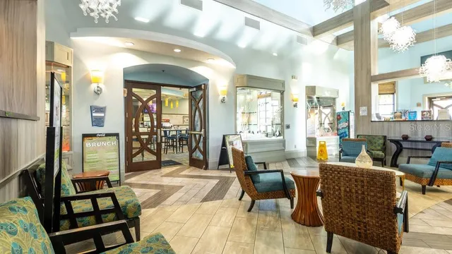 a view of swimming pool from a balcony