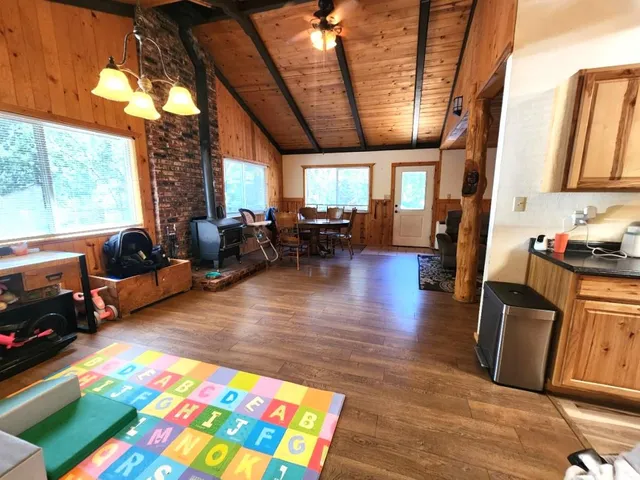 a view of a bedroom and bathroom