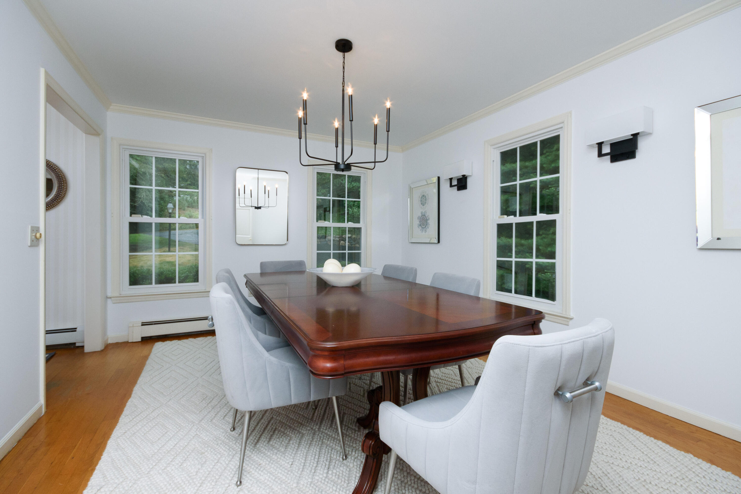 2 Red Barn Road Darien, CT 06820 - Photo 7 of 36 a view of a dining room with furniture window and wooden floor