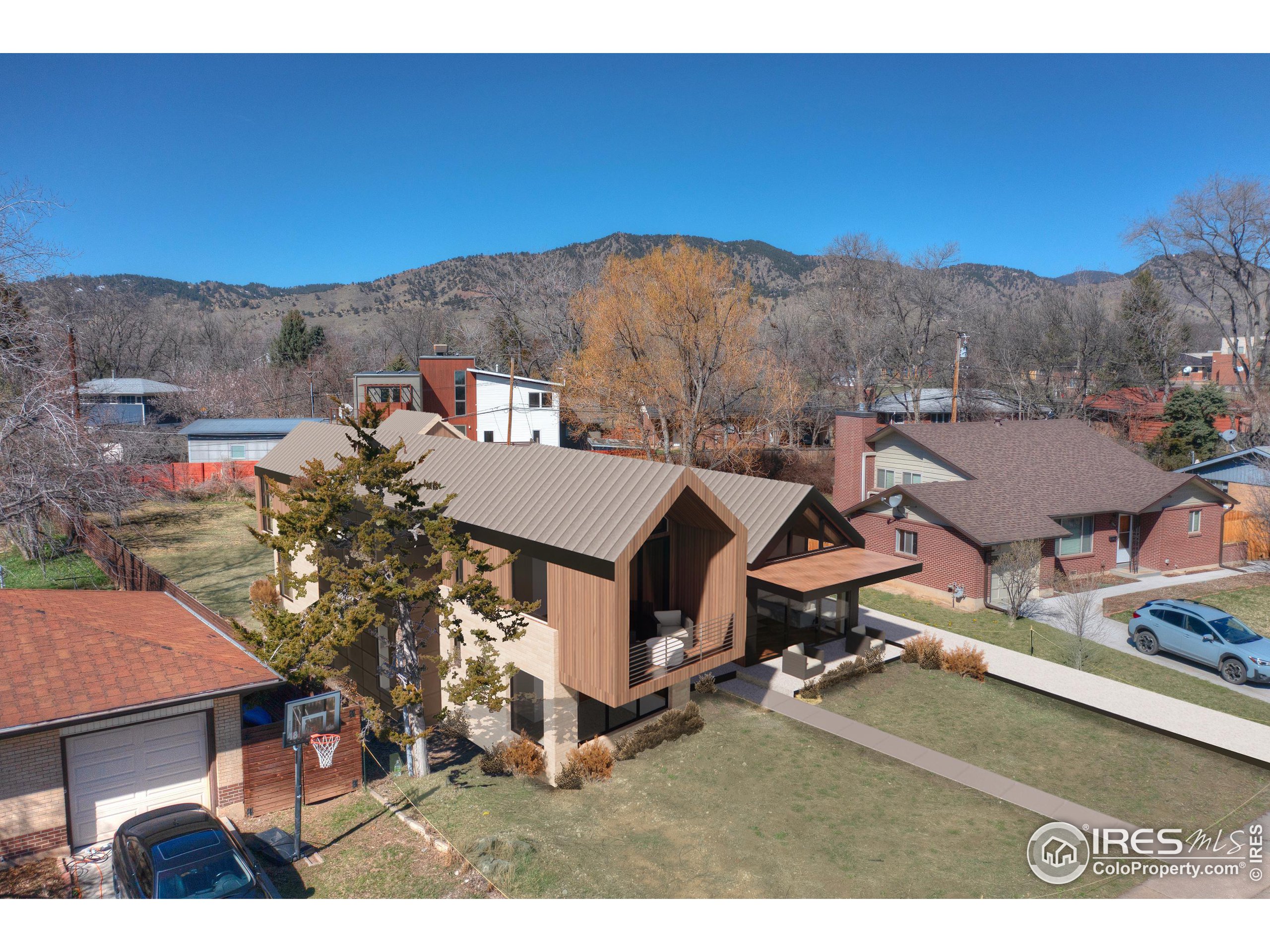 3055 23rd Street Boulder, CO 80304 - Photo 16 of 19 an aerial view of residential houses with outdoor space and trees