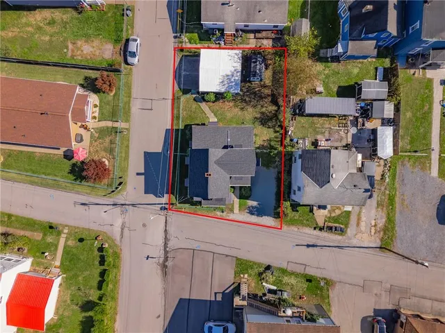 an aerial view of multiple house