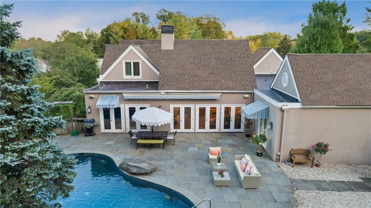 a view of a house with patio