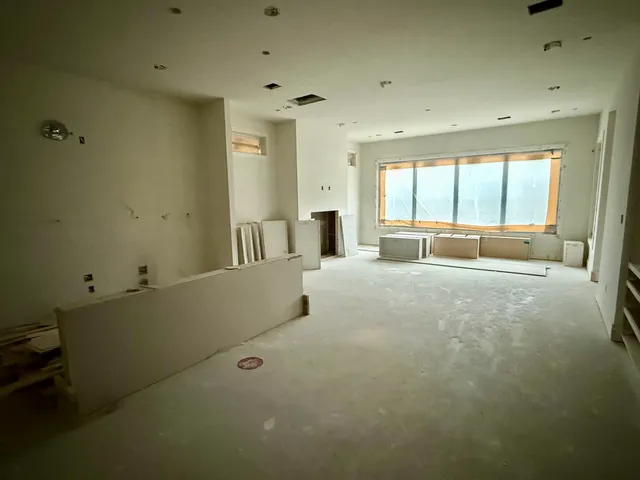 an empty room with closet