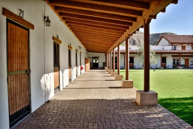 a view of a building with a porch