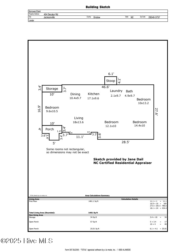404 Decatur Road Jacksonville, NC 28540 - Photo 23 of 23 Sketch