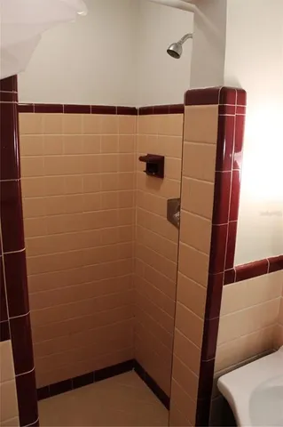 a bathroom with a shower