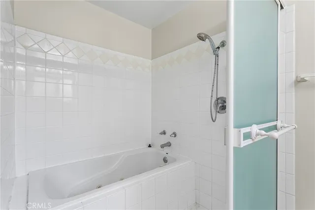 a bathroom with a bathtub