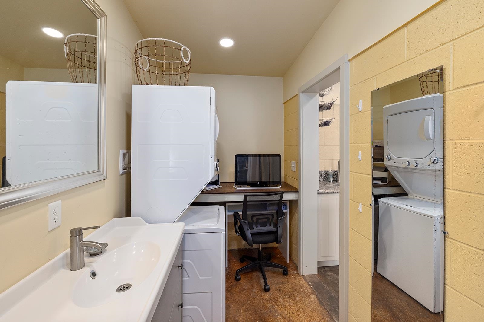 1697 Haiku Road Haiku, HI 96708 - Photo 28 of 48 a bathroom with a sink and a mirror
