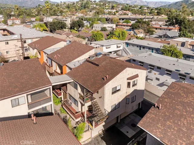 an aerial view of a city