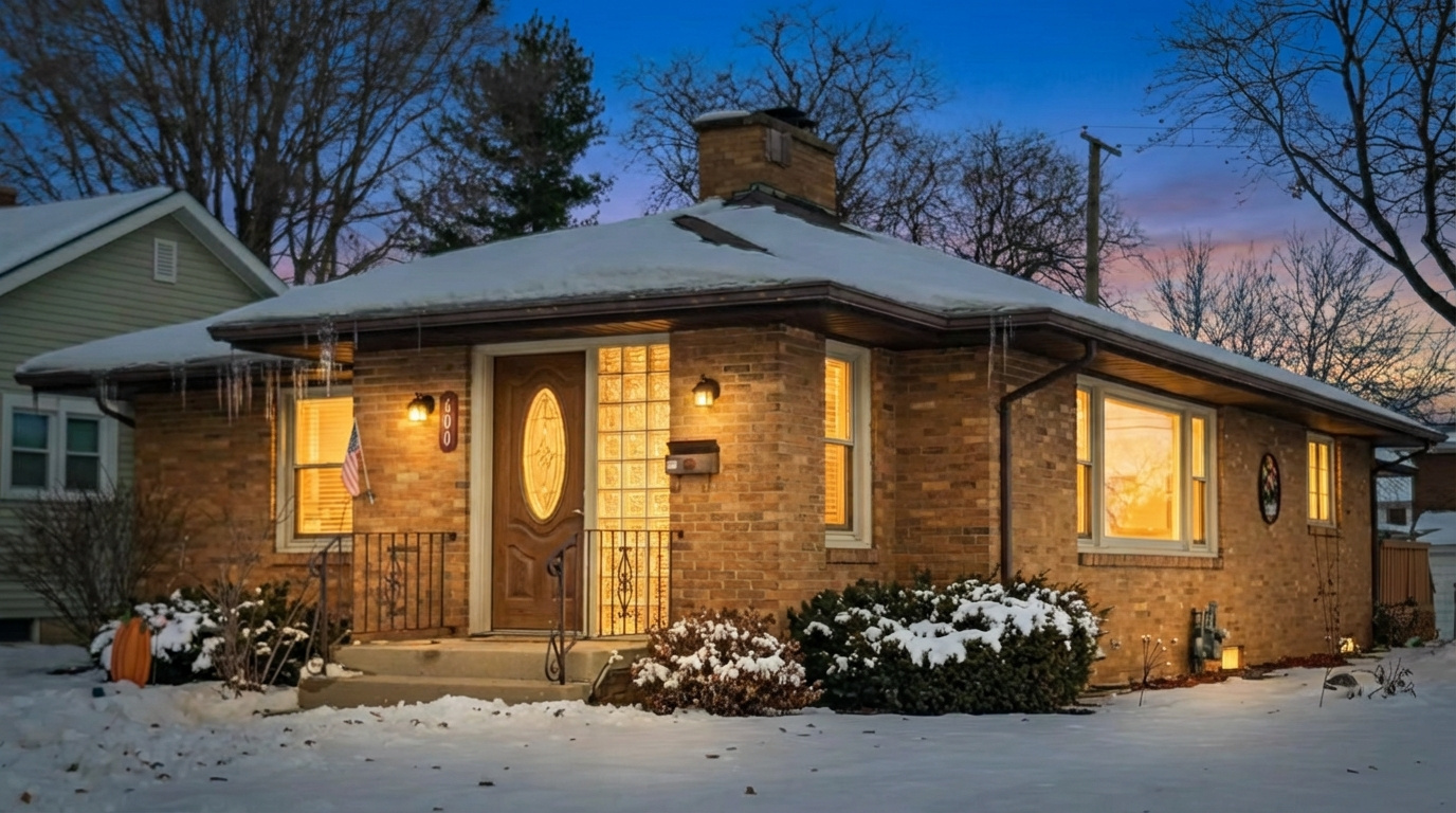 a front view of a house