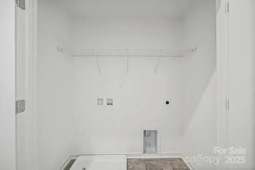 a view of small space with racks on the wall