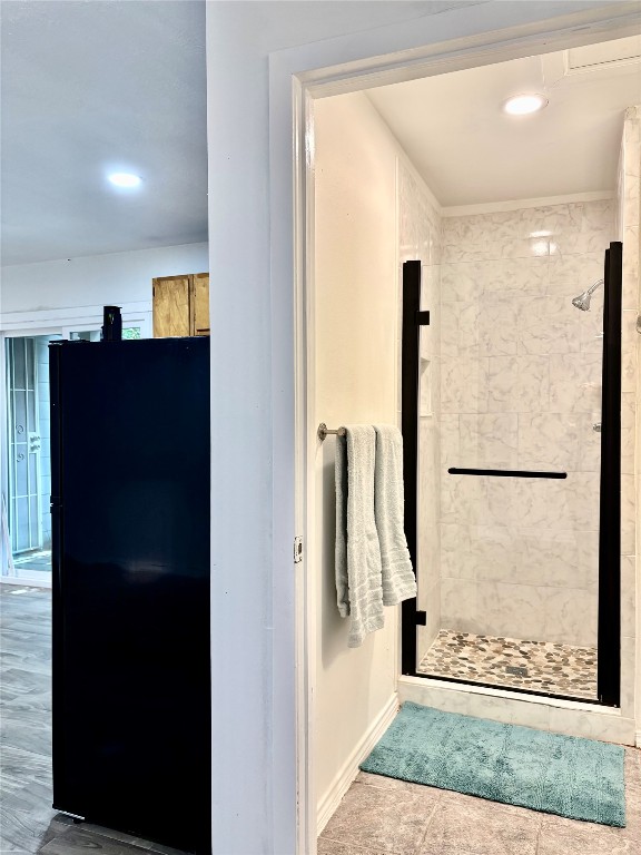 1407 Nevada Street Houston, TX 77006 - Photo 8 of 26 a view of a hallway with wooden floor and a living room
