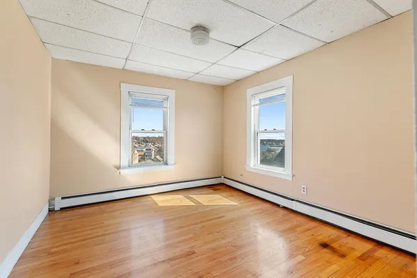 an empty room with a window