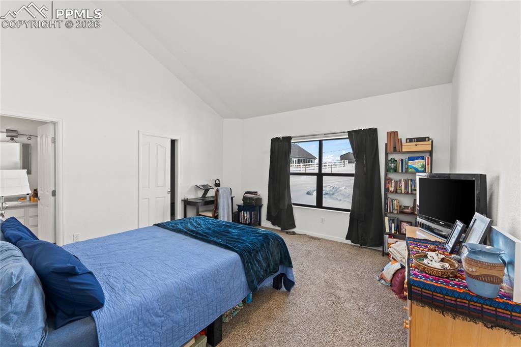 112 Ridge Point Circle Divide, CO 80814 - Photo 20 of 50 a bedroom with a bed and a flat screen tv