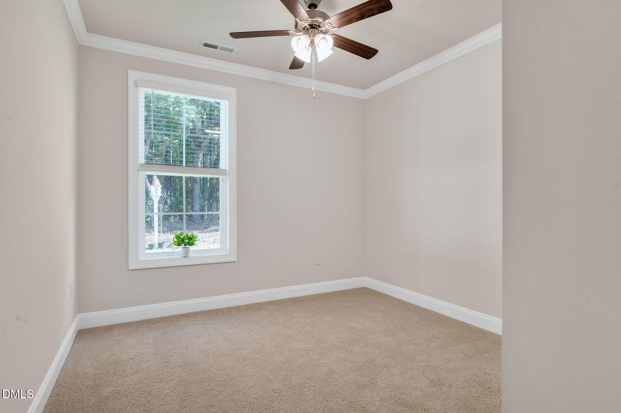 5112 Lizard Tail Lane Raleigh, NC 27603 - Photo 21 of 51 an empty room with a window and a ceiling fan