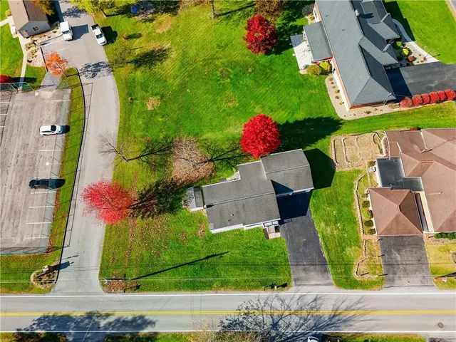 an aerial view of a house