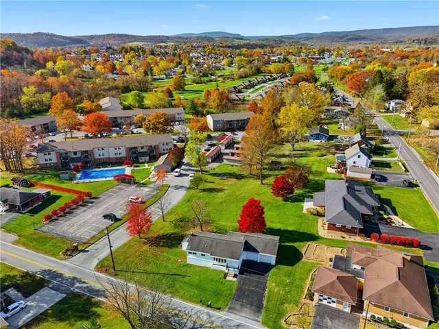 an aerial view of multiple house