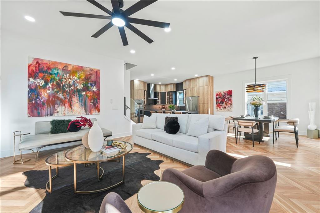 718 Cascade Avenue Southwest Atlanta, GA 30310 - Photo 21 of 37 a living room with furniture and kitchen view