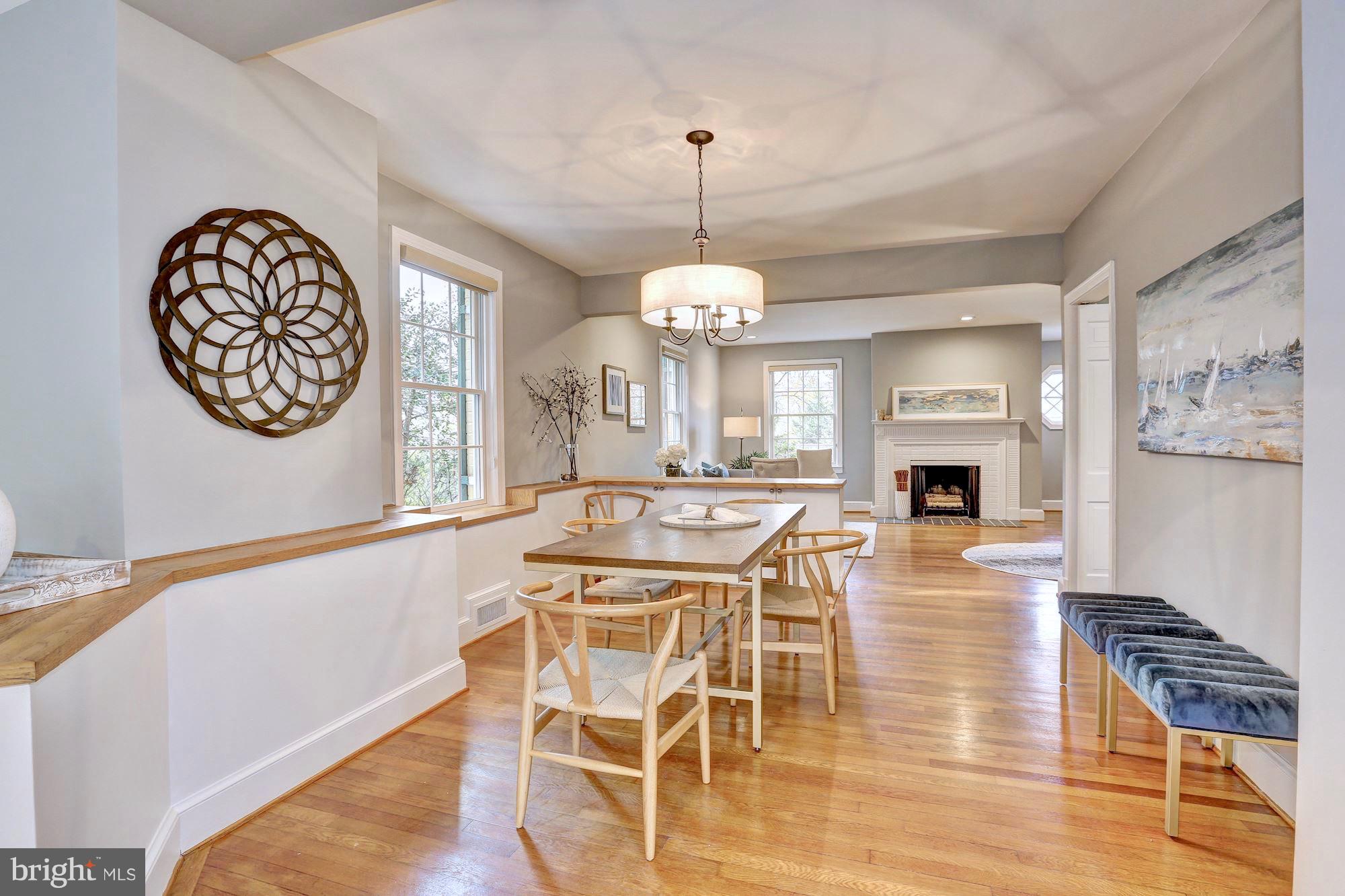 6613 32nd Street Northwest Washington, DC 20015 - Photo 15 of 47 New light fixture creates a cozy dining area