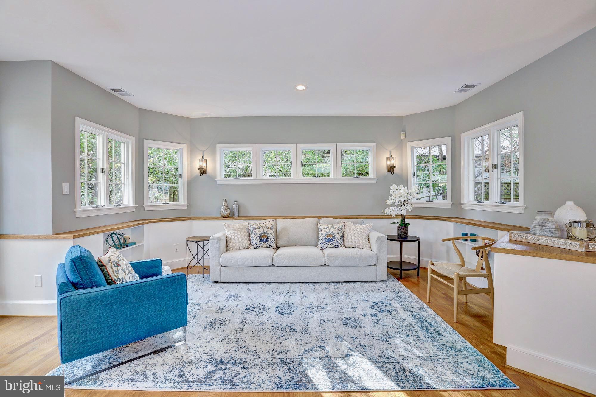 6613 32nd Street Northwest Washington, DC 20015 - Photo 19 of 47 Family room has windows on all sides.