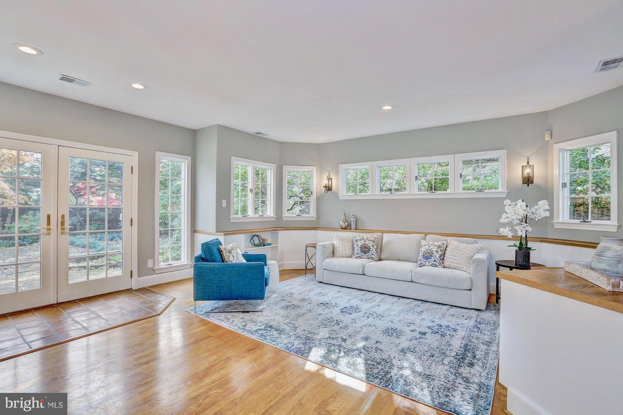 6613 32nd Street Northwest Washington, DC 20015 - Photo 20 of 47 French doors lead to leafy, green backyard.
