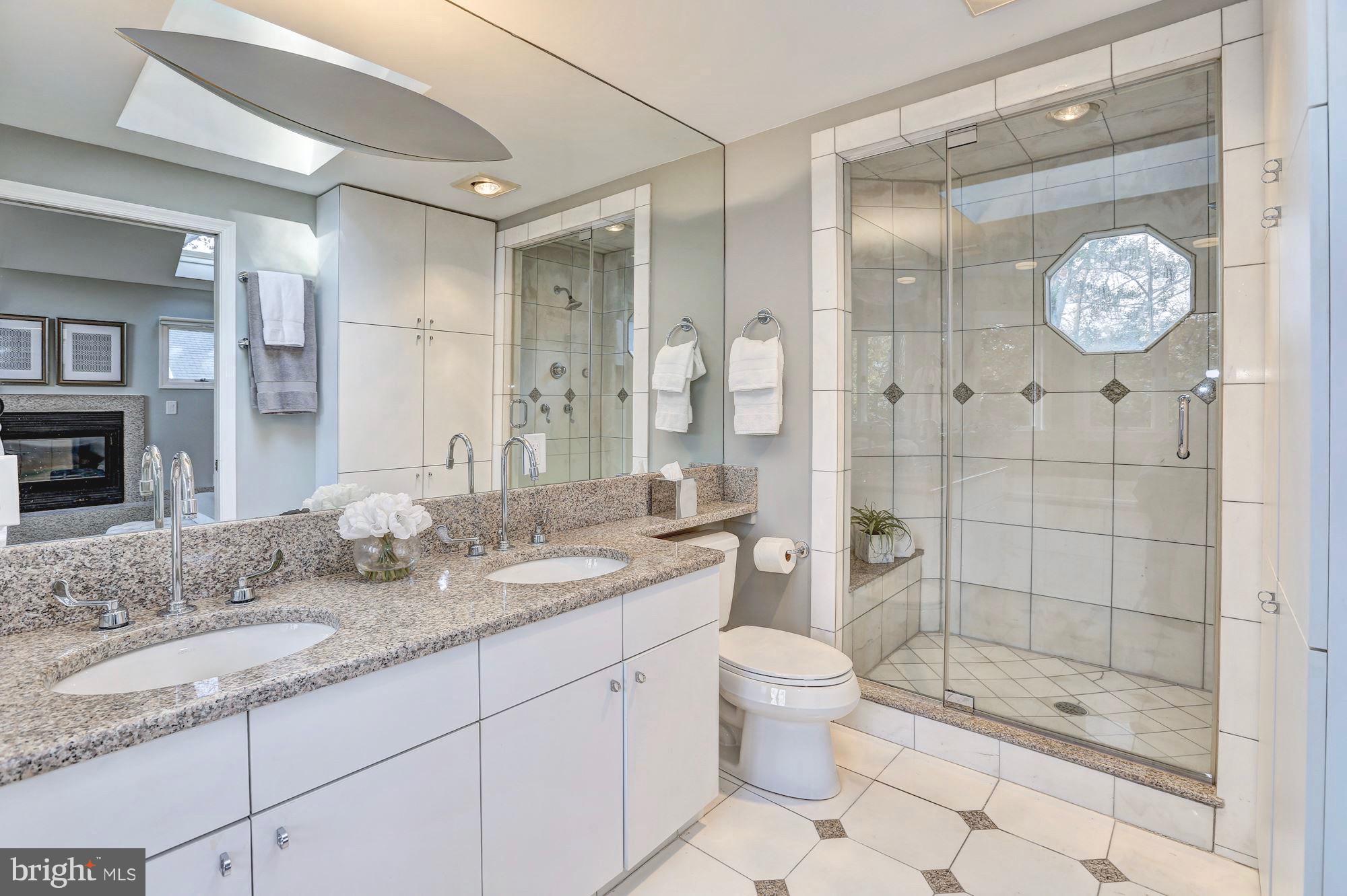 6613 32nd Street Northwest Washington, DC 20015 - Photo 37 of 47 Double sinks w/ granite counters & walk-in shower