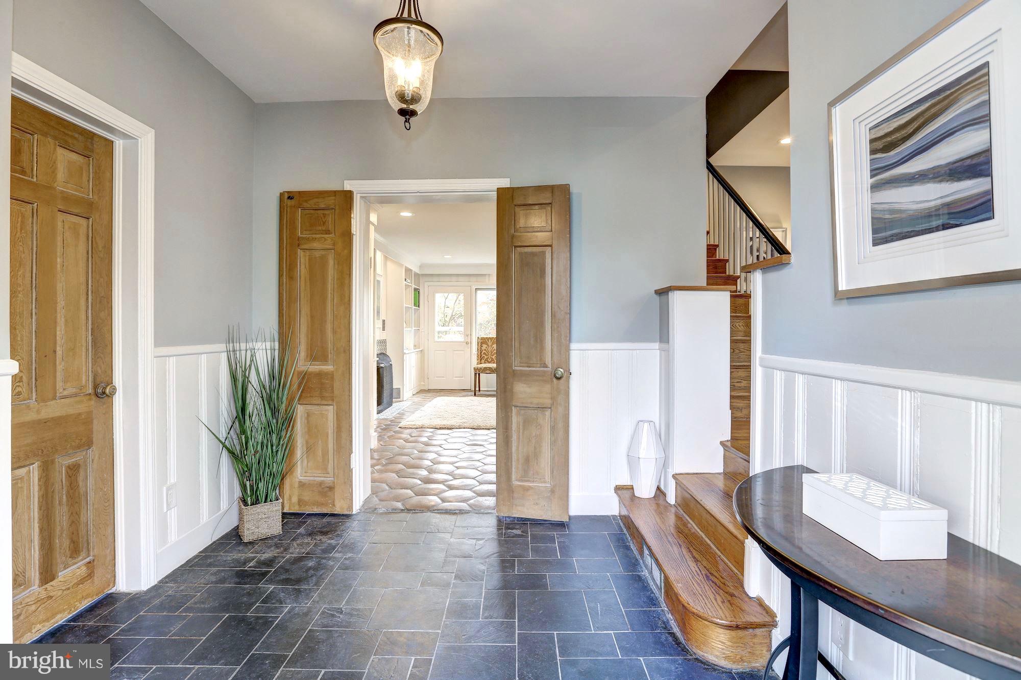6613 32nd Street Northwest Washington, DC 20015 - Photo 5 of 47 Welcoming foyer w/ slate floor and wainscoting