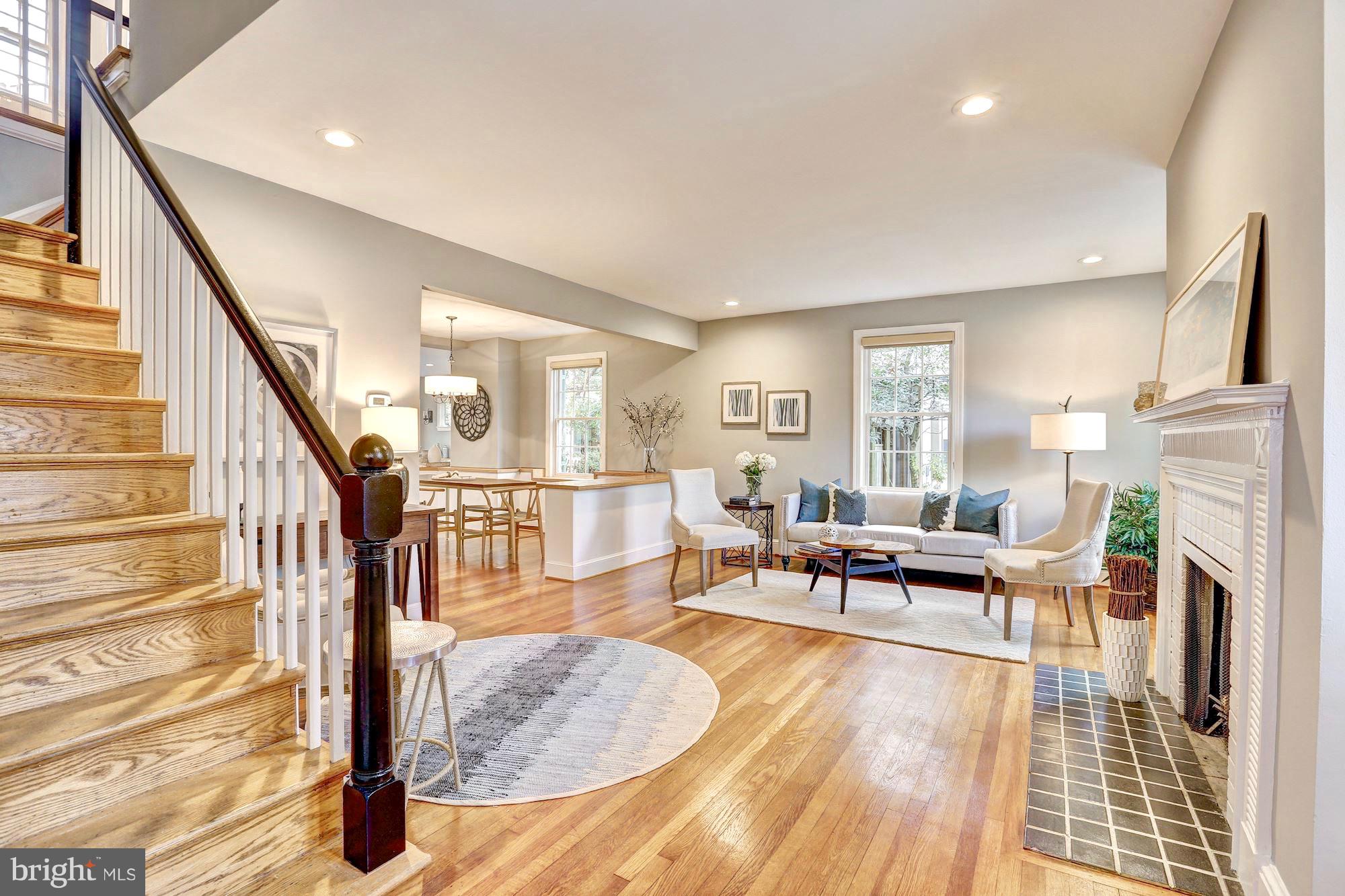 6613 32nd Street Northwest Washington, DC 20015 - Photo 7 of 47 Hardwoods in large entertaining living room.