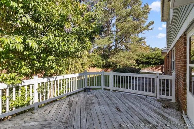 a view of deck with wooden floor and fence