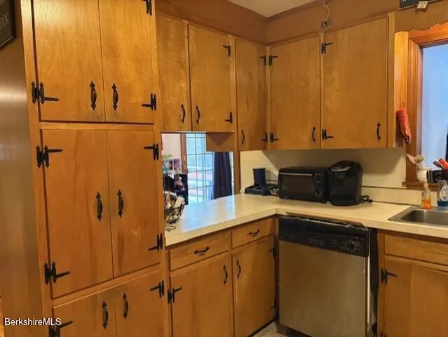 a view of a kitchen counter space