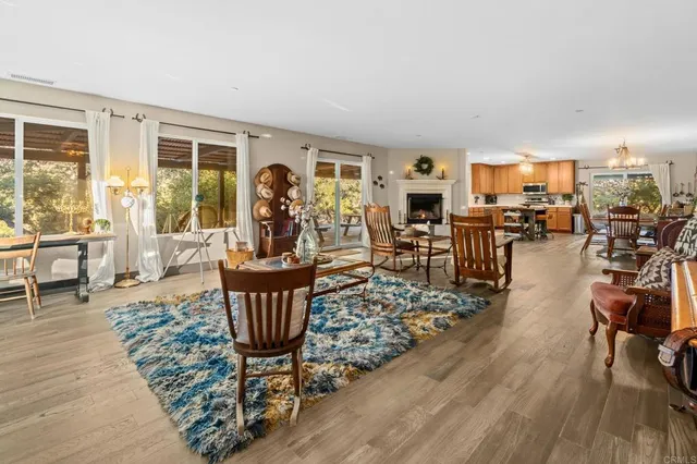 a view of swimming pool with an outdoor space and seating area