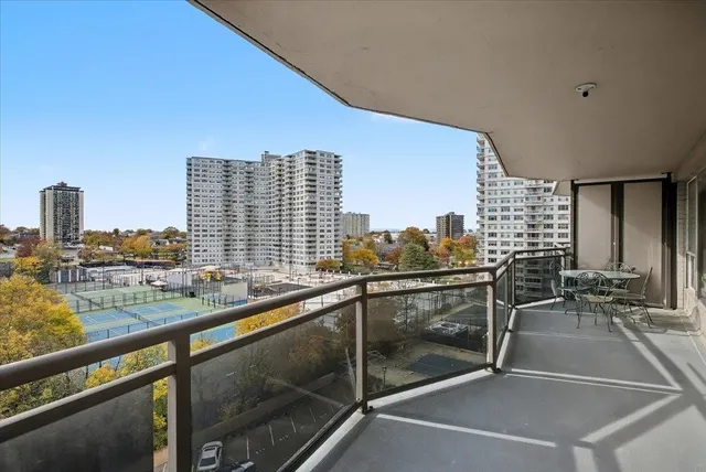 a view of city from balcony