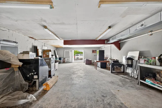 a kitchen with lots of counter top space