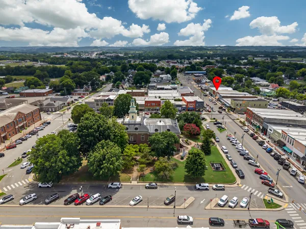 a car parked in front of a building