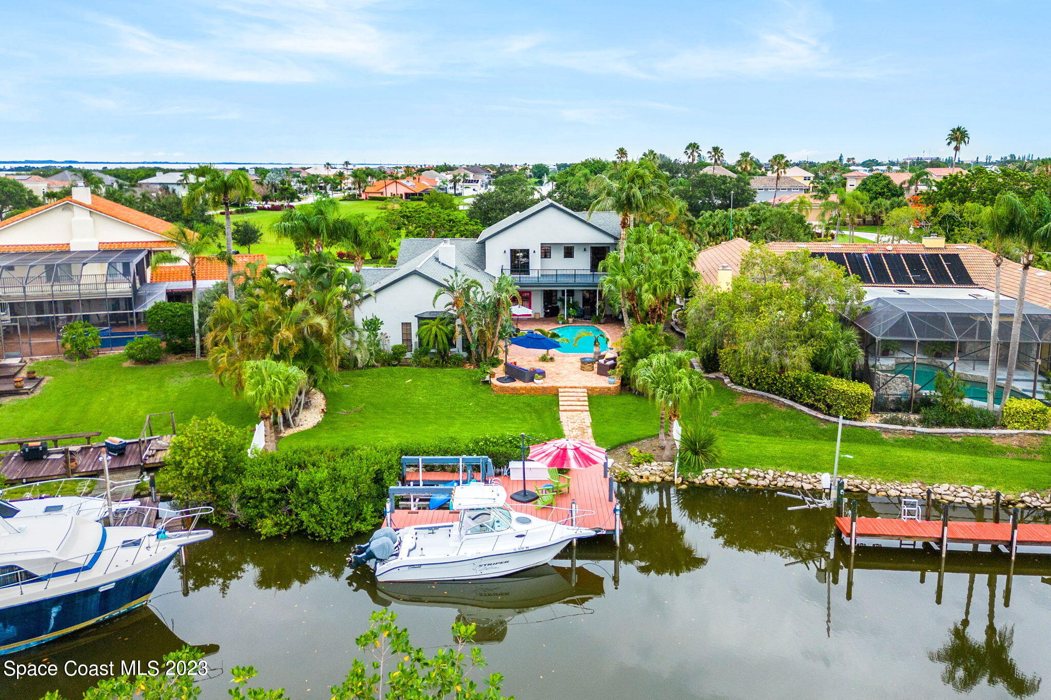 70 Lanternback Island Drive Satellite Beach, FL 32937 - Photo 23 of 26 an aerial view of a house