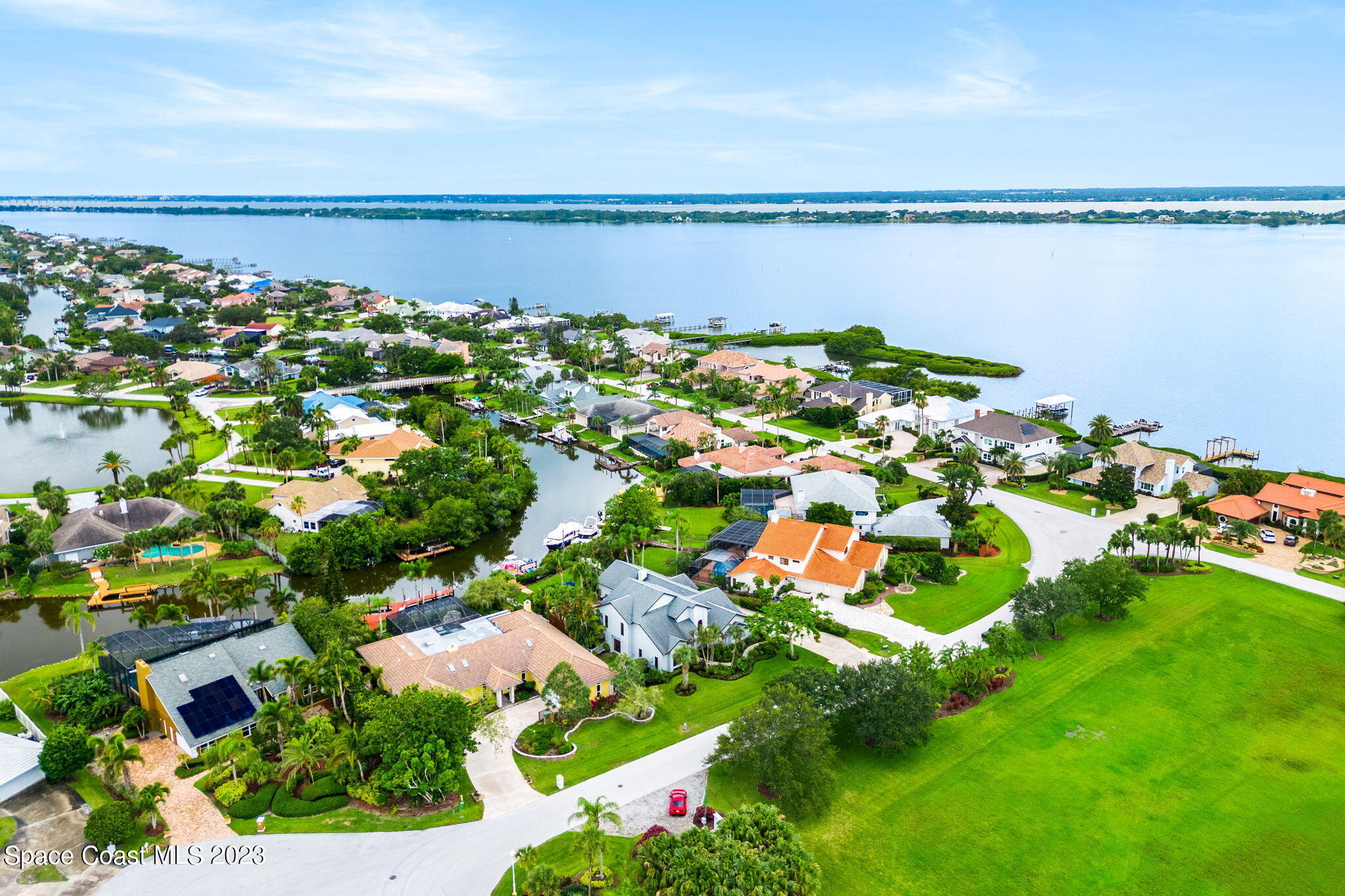 70 Lanternback Island Drive Satellite Beach, FL 32937 - Photo 24 of 26 a view of lake with houses