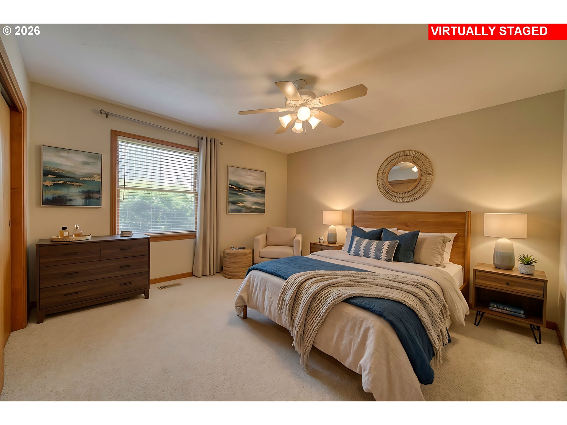 33887 Church Road Warren, OR 97053 - Photo 22 of 48 a bedroom with a large bed and a window