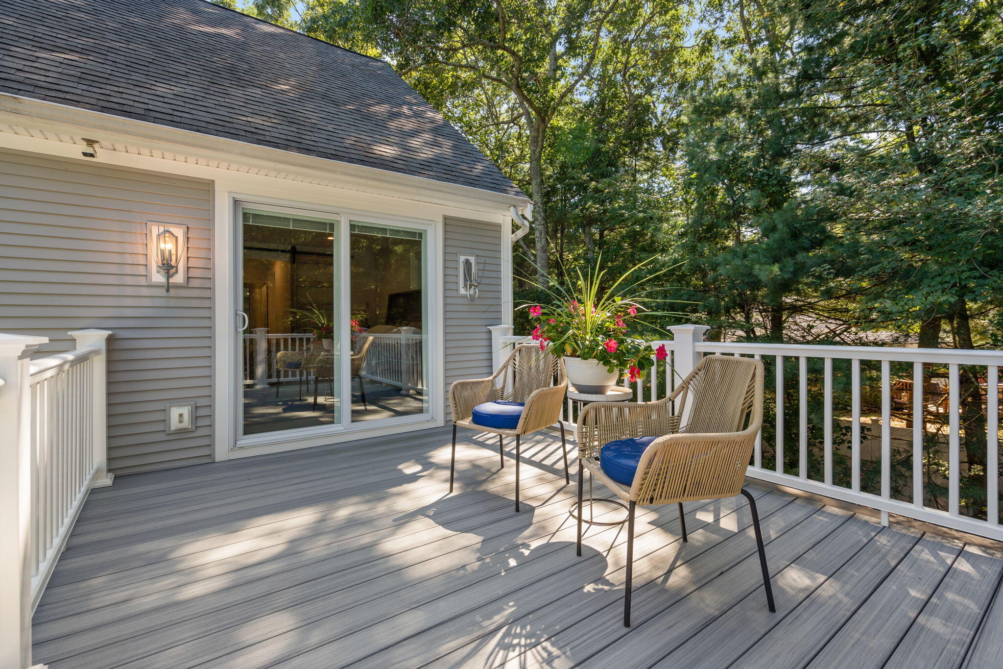 41 Old Fields Road Sandwich, MA 02563 - Photo 28 of 47 a patio with wooden floor and outdoor seating