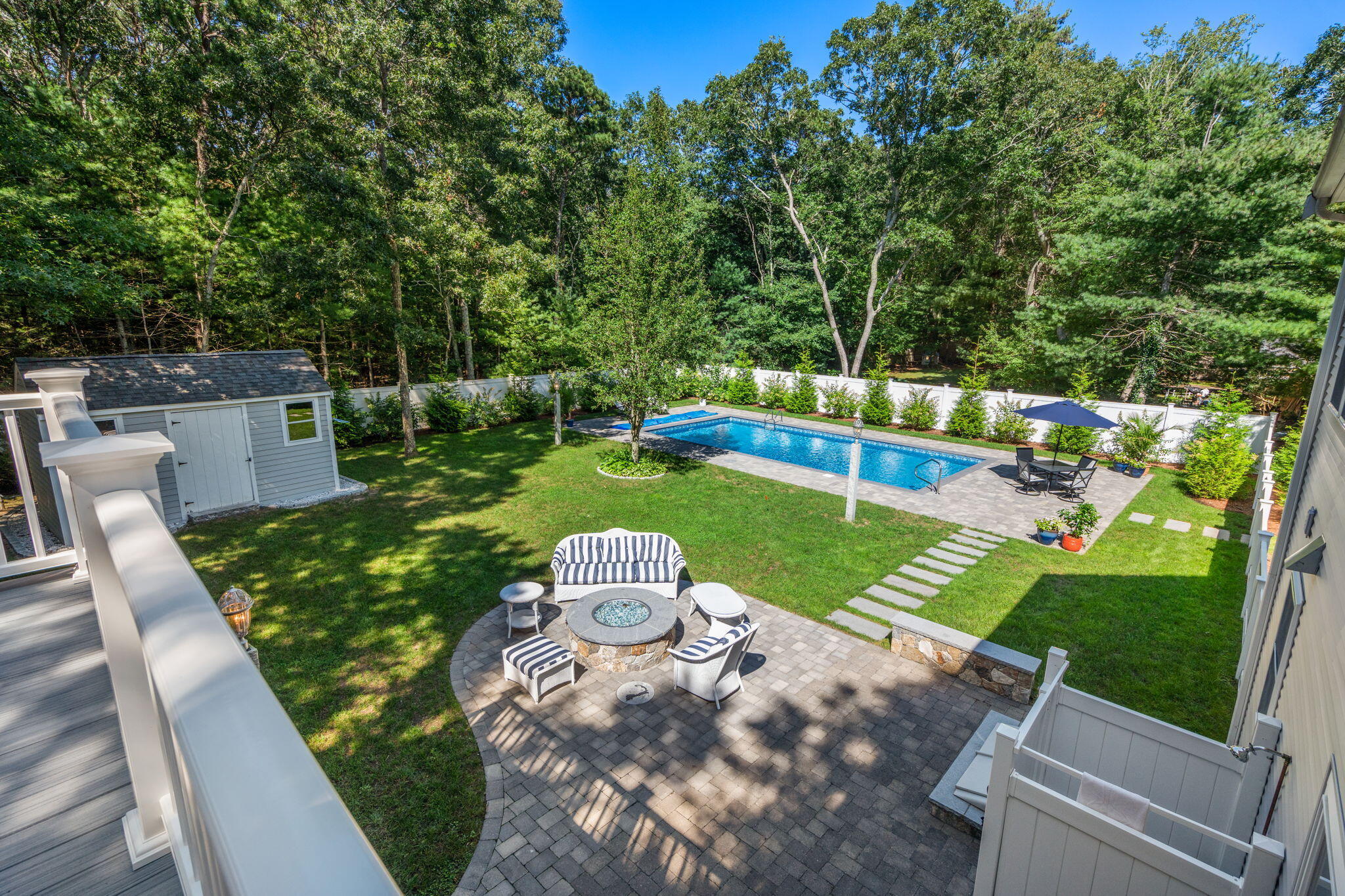 41 Old Fields Road Sandwich, MA 02563 - Photo 29 of 47 a view of a backyard with sitting area