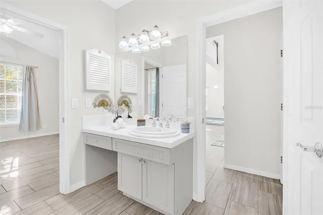 a view of ocean with a palm tree