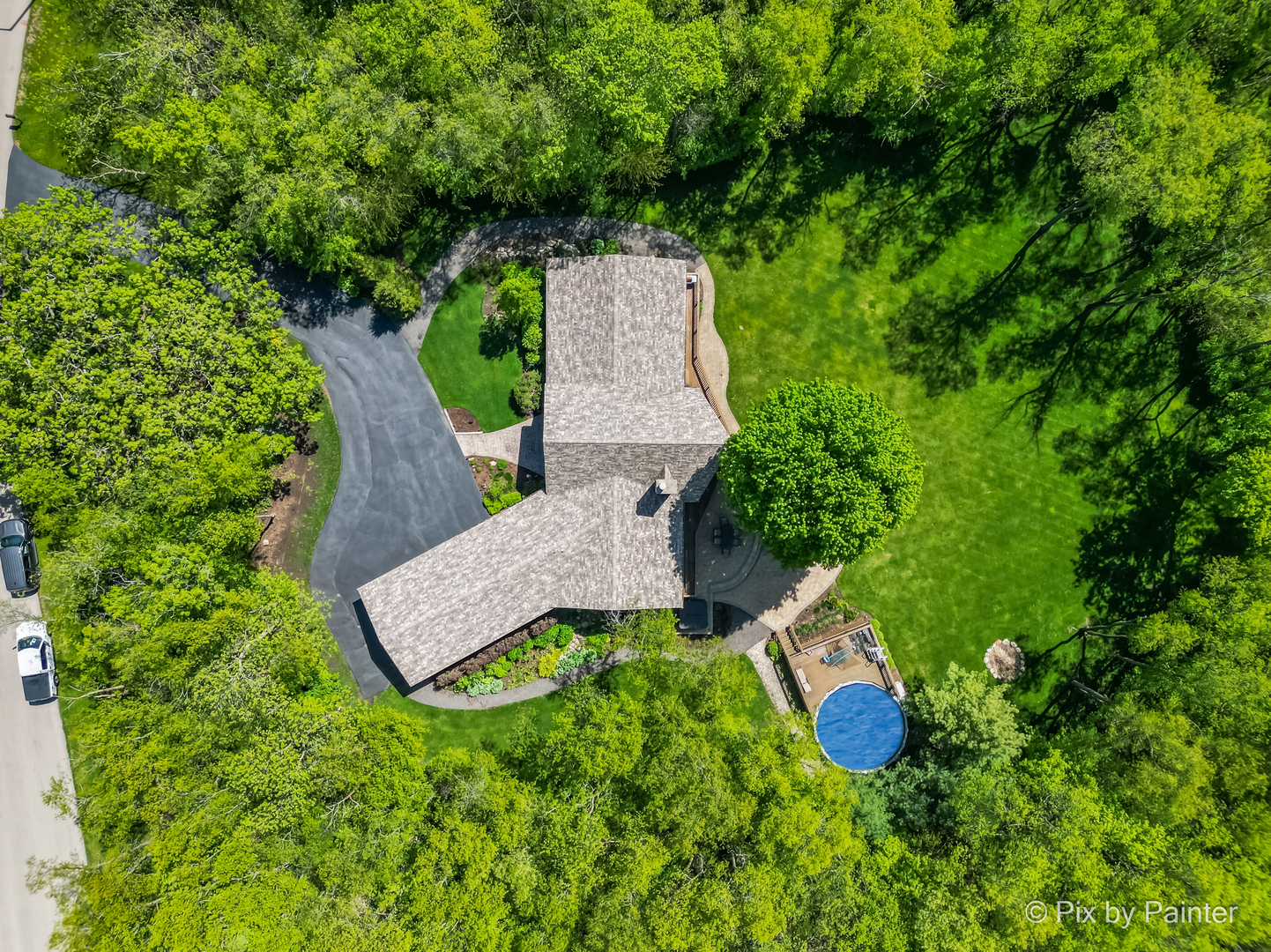 3804 Ridge Road Spring Grove, IL 60081 - Photo 42 of 55 an aerial view of a house with a yard