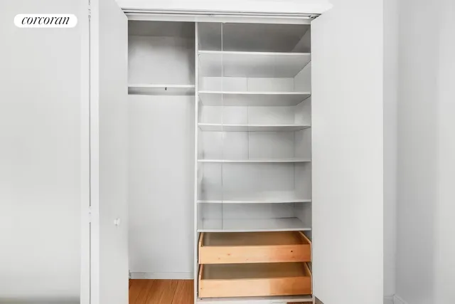 a view of small space with closet